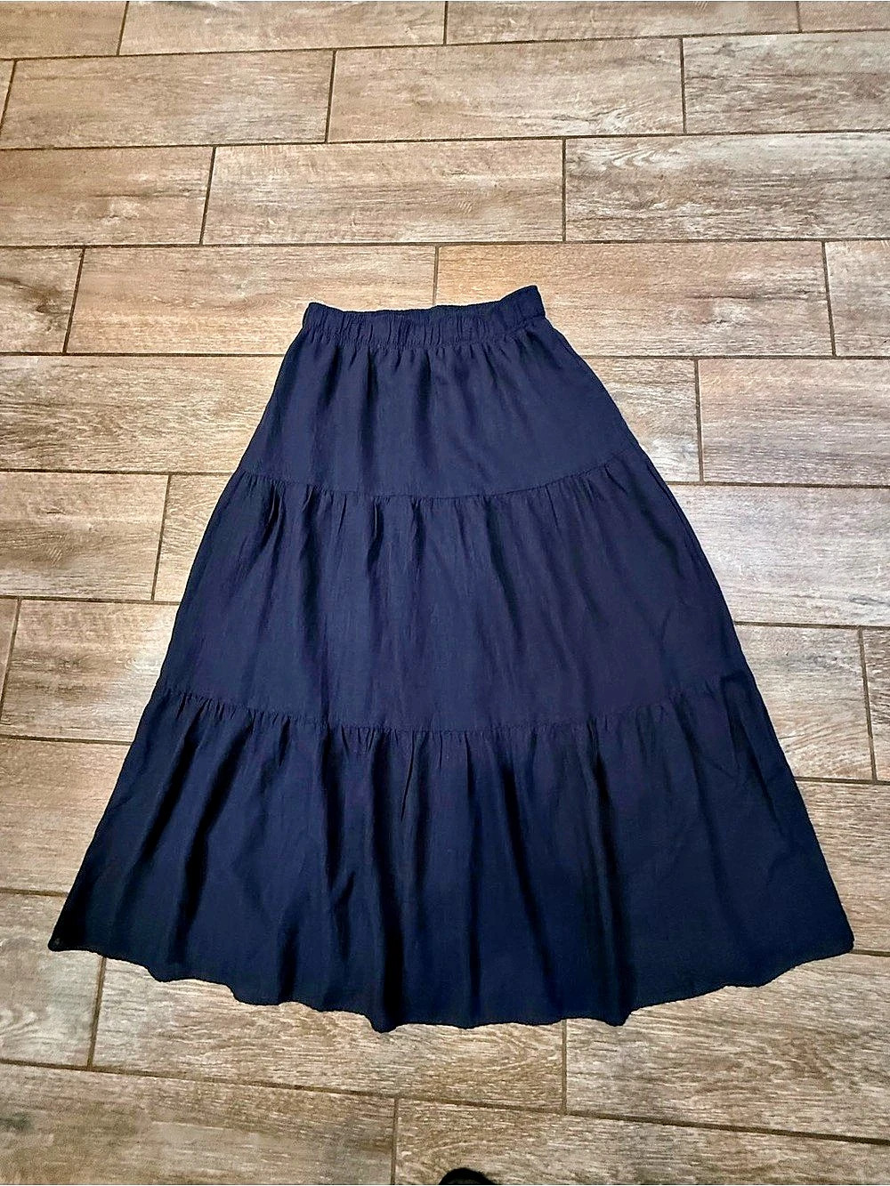 Modern Works Tiered Maxi Skirt Black Small Like New